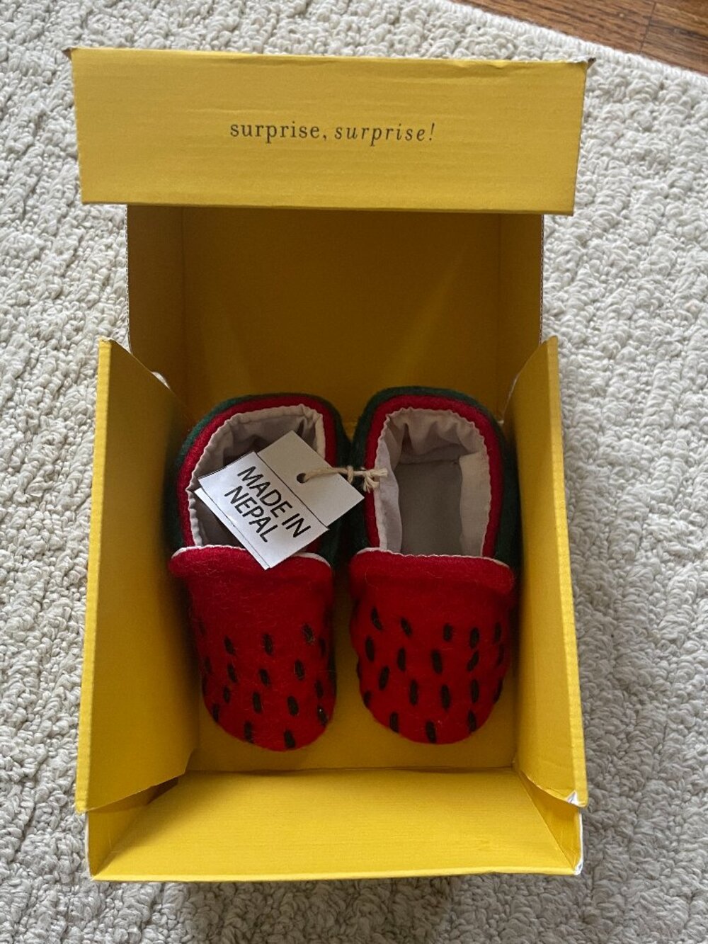 Wool strawberry booties from anthropologie